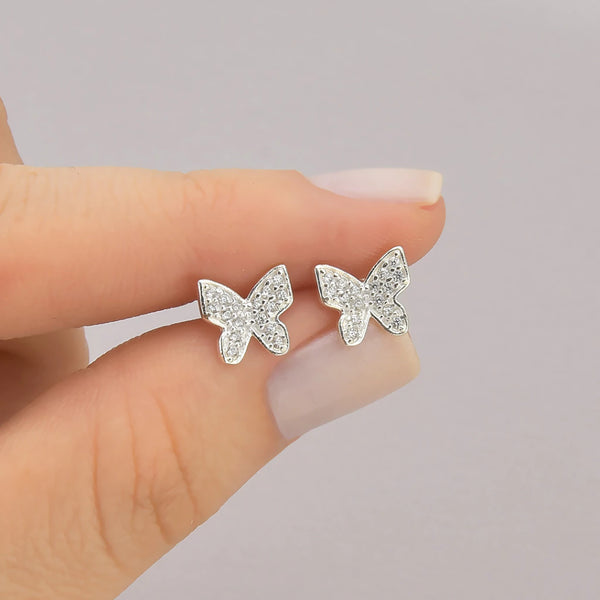 Brinco borboleta origami cravejada