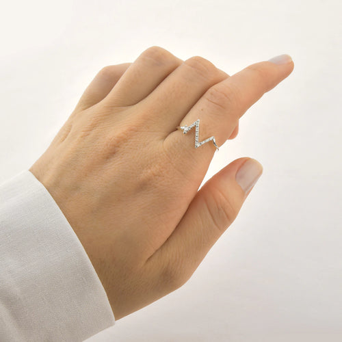 Anel batimento cravejado