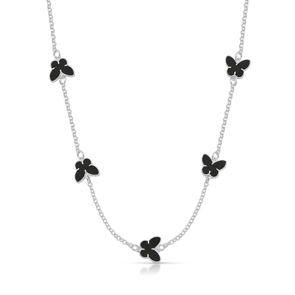Choker Borboleta Resina Preto