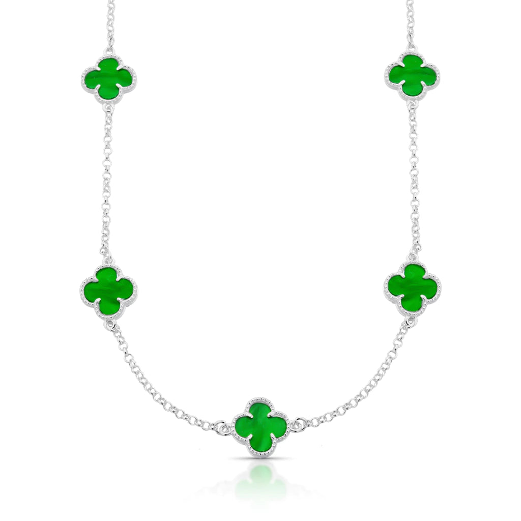 Choker 5 trevos verde resinado