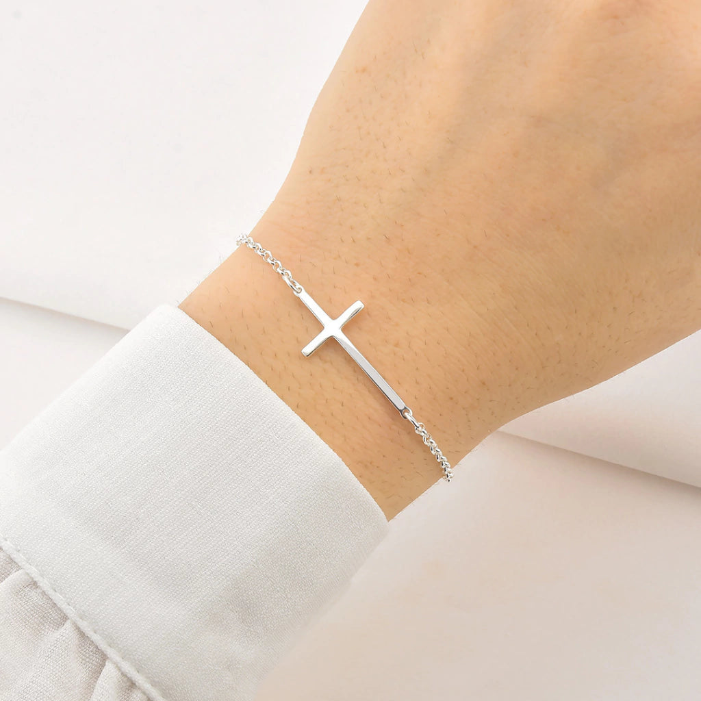 Pulseira cruz lisa